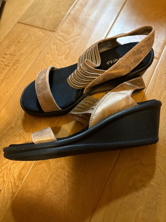 Shoes - Skechers Cali Rumblers Glam Society wedge sandals rose gold 10